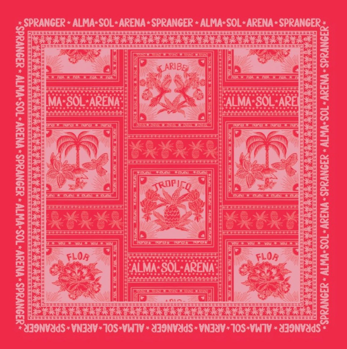 PAREO PEQUEÑO ROJO ESTAMPADO