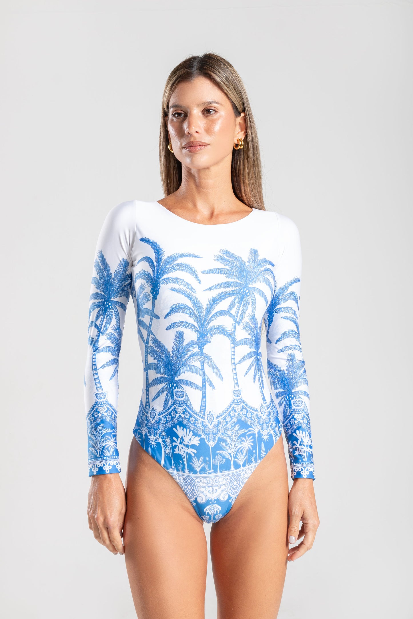 ENTERO MANGA LARGA ESTAMPADO AZUL