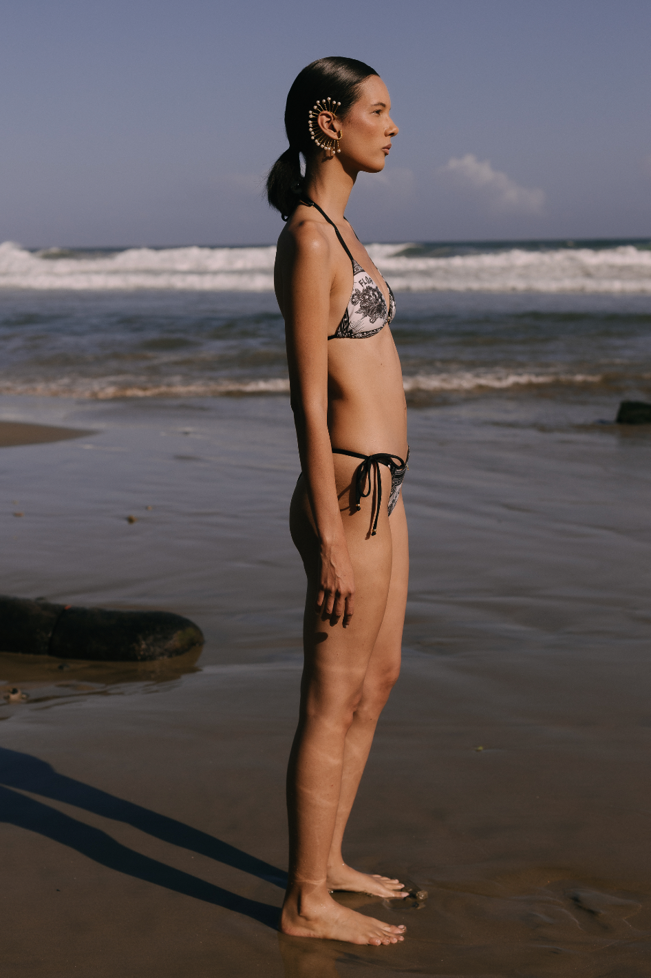 BIKINI BÁSICO ESTAMPADO NEGRO