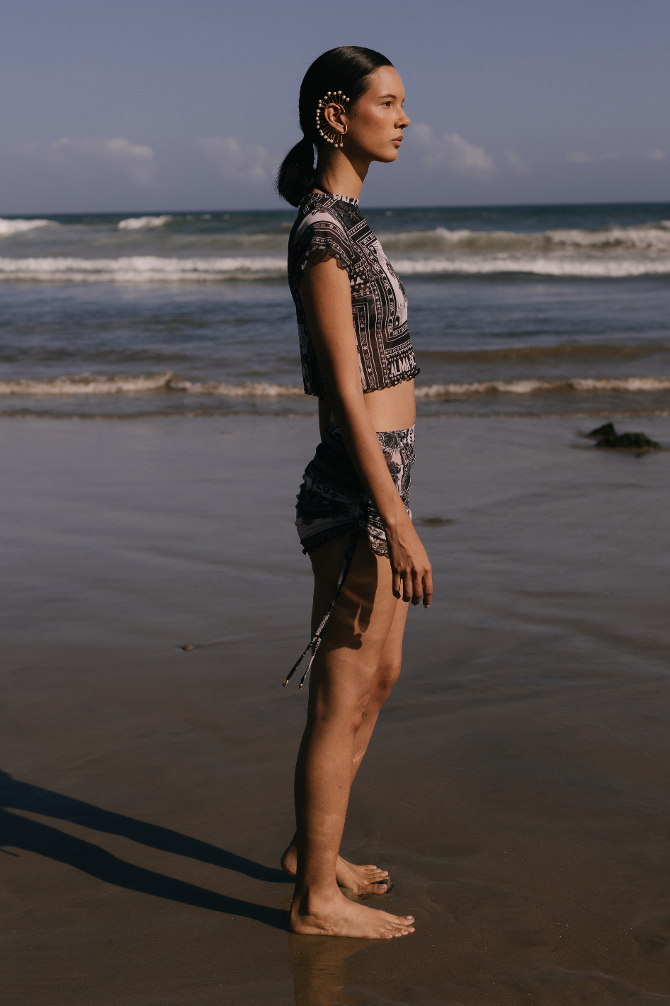 SET MALLA ECOLÓGICA ESTAMPADO NEGRO