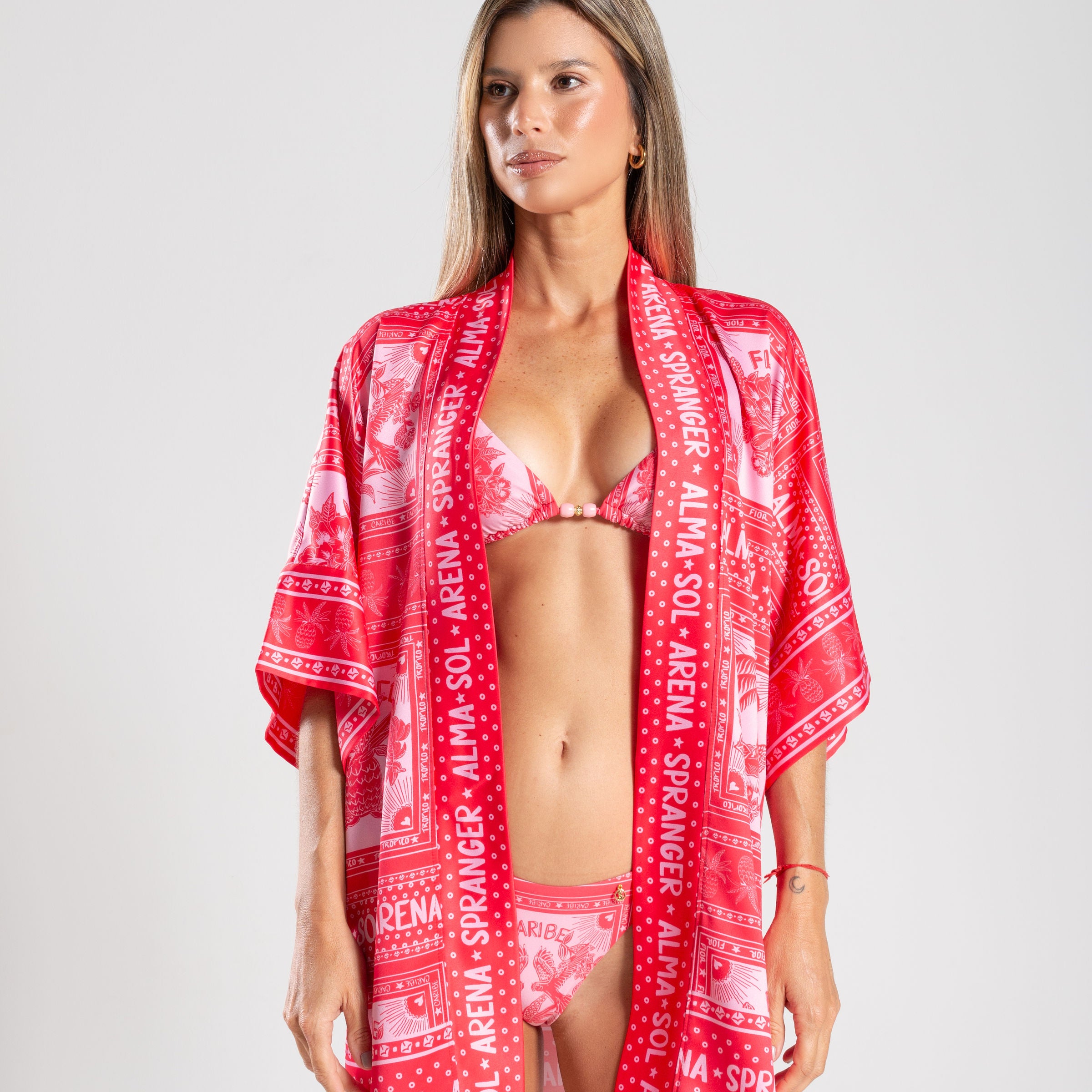 KIMONO ESTAMPADO ROJO