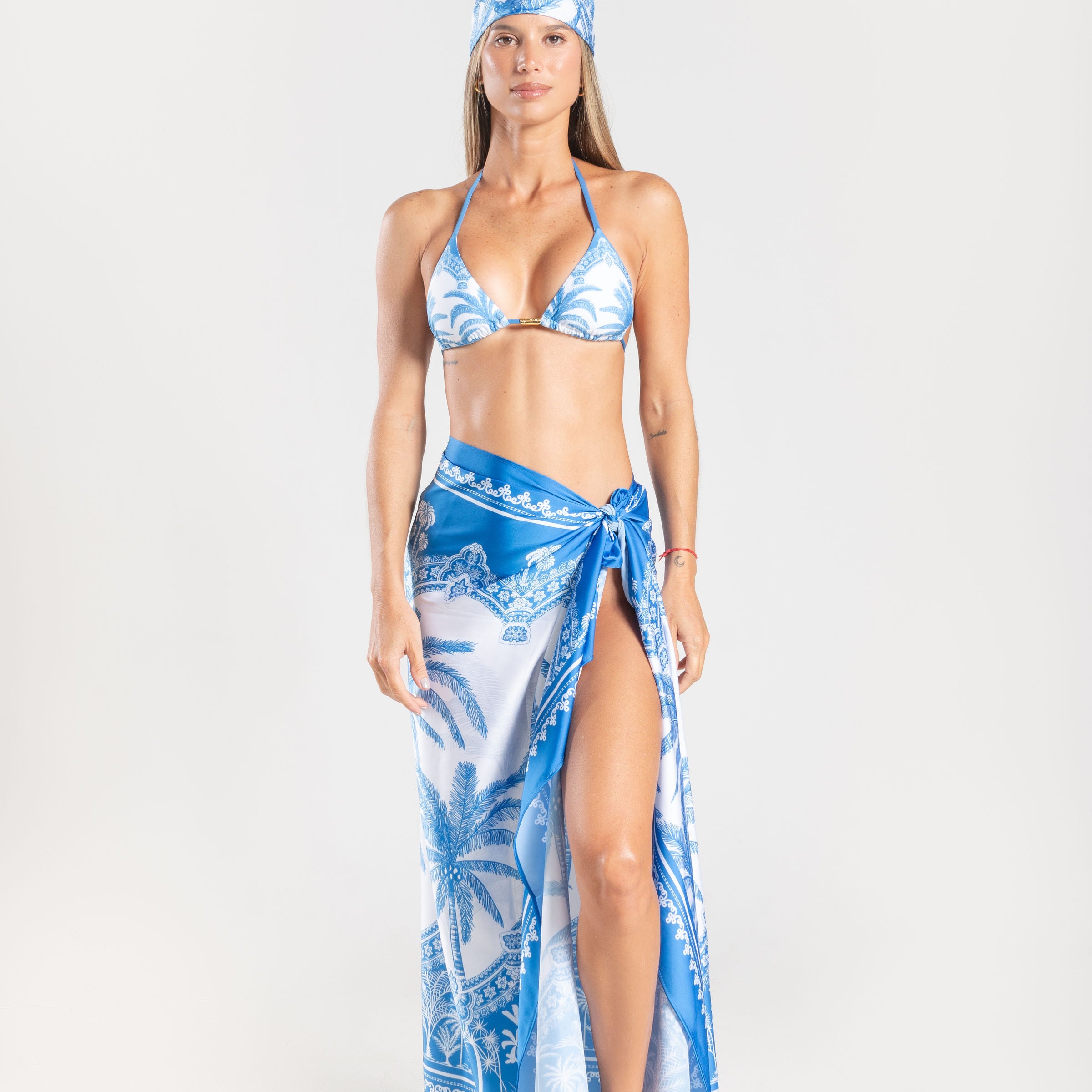 PAREO GRANDE ESTAMPADO AZUL