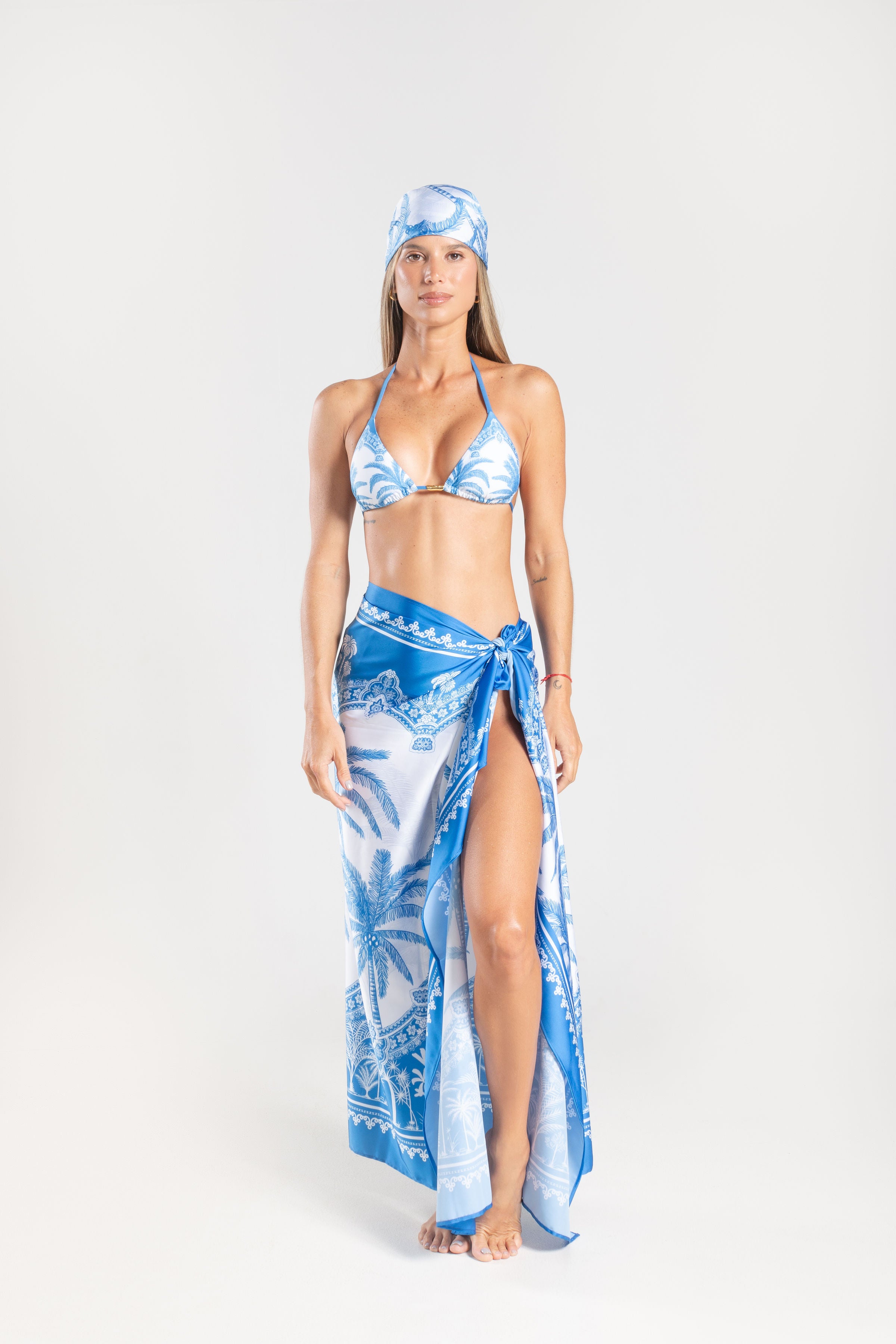 PAREO GRANDE ESTAMPADO AZUL