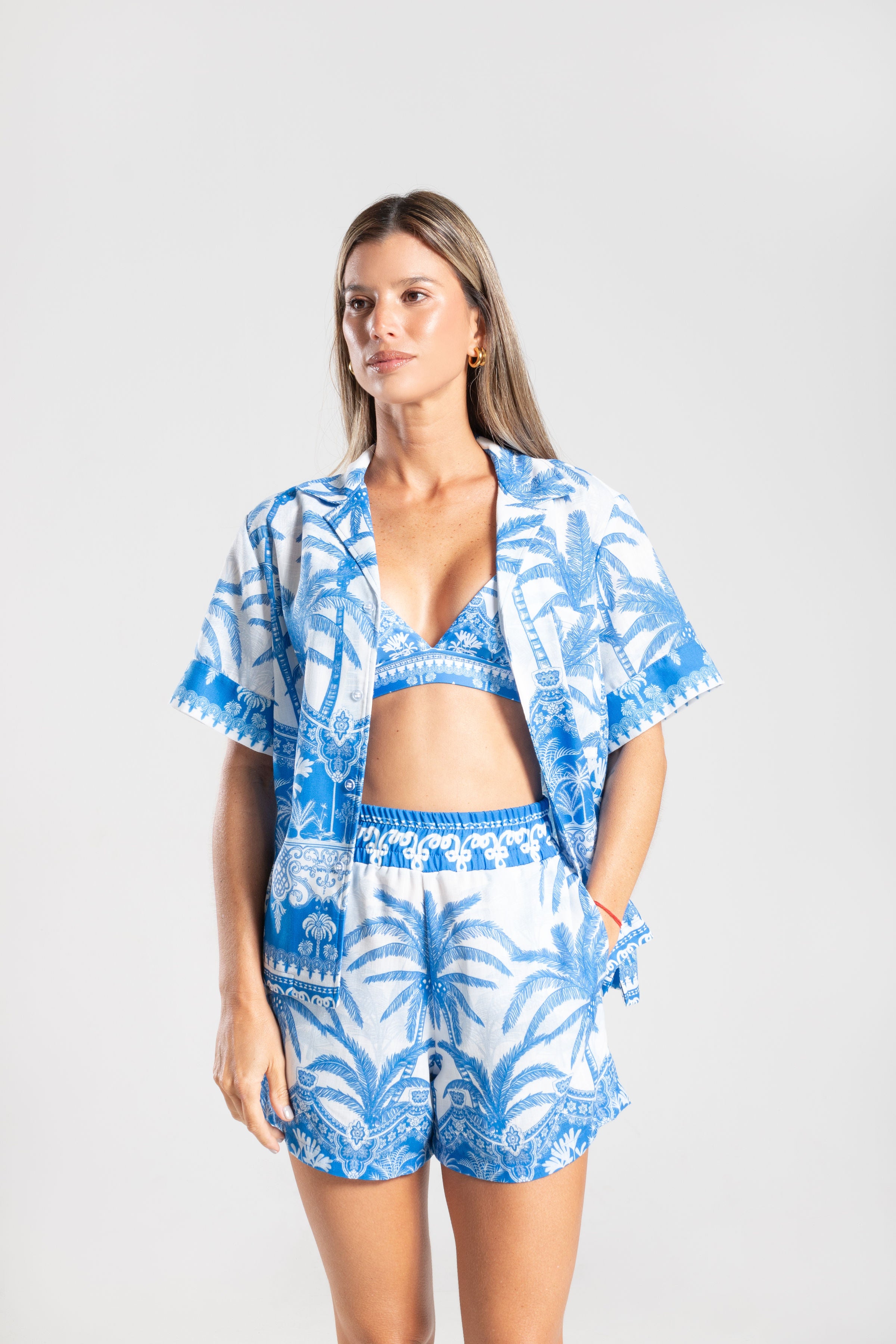 SET LINO ESTAMPADO AZUL