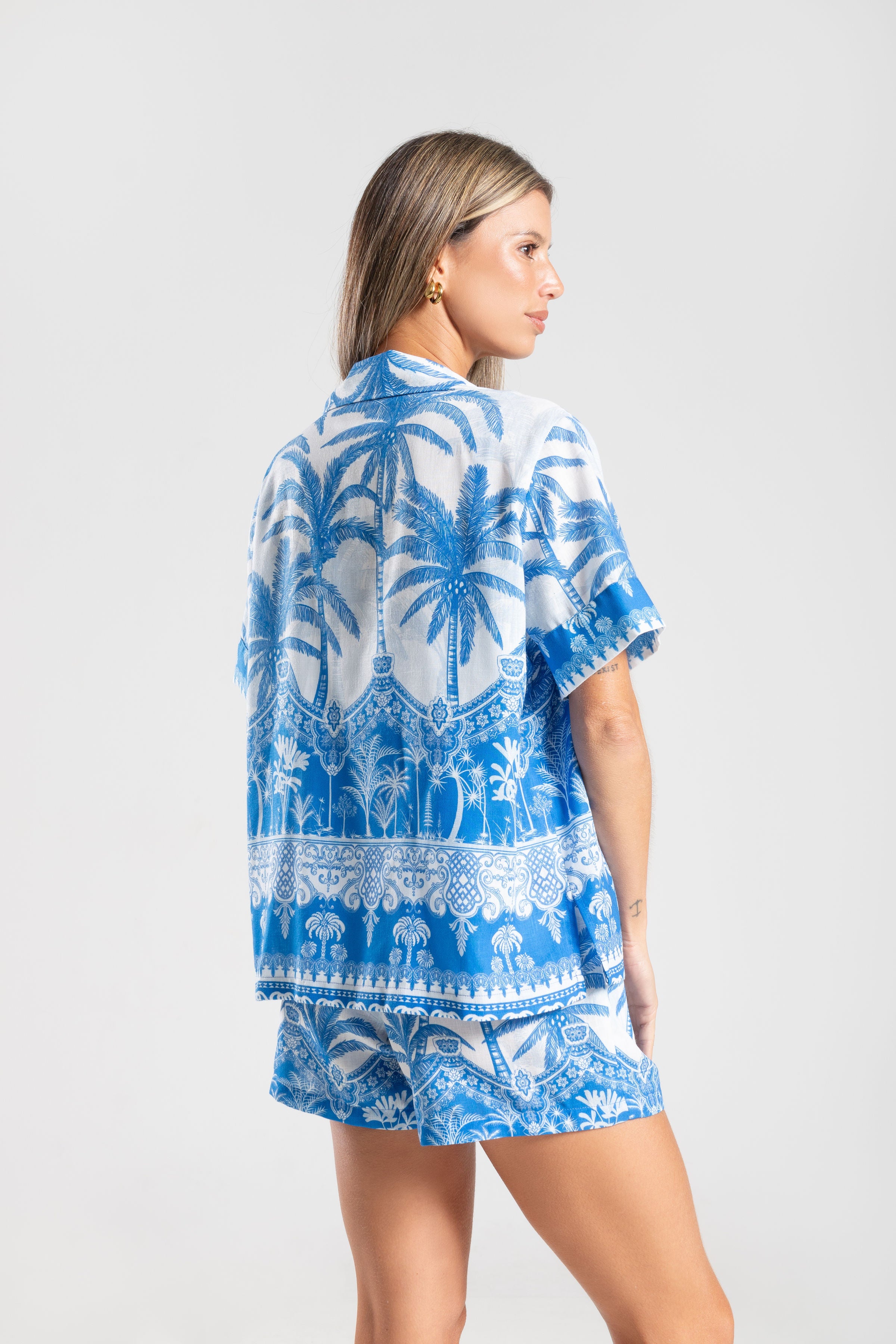 SET LINO ESTAMPADO AZUL