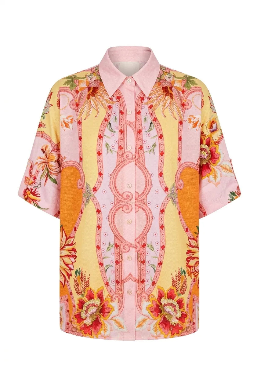 Camisa Fiora Paisley Resort