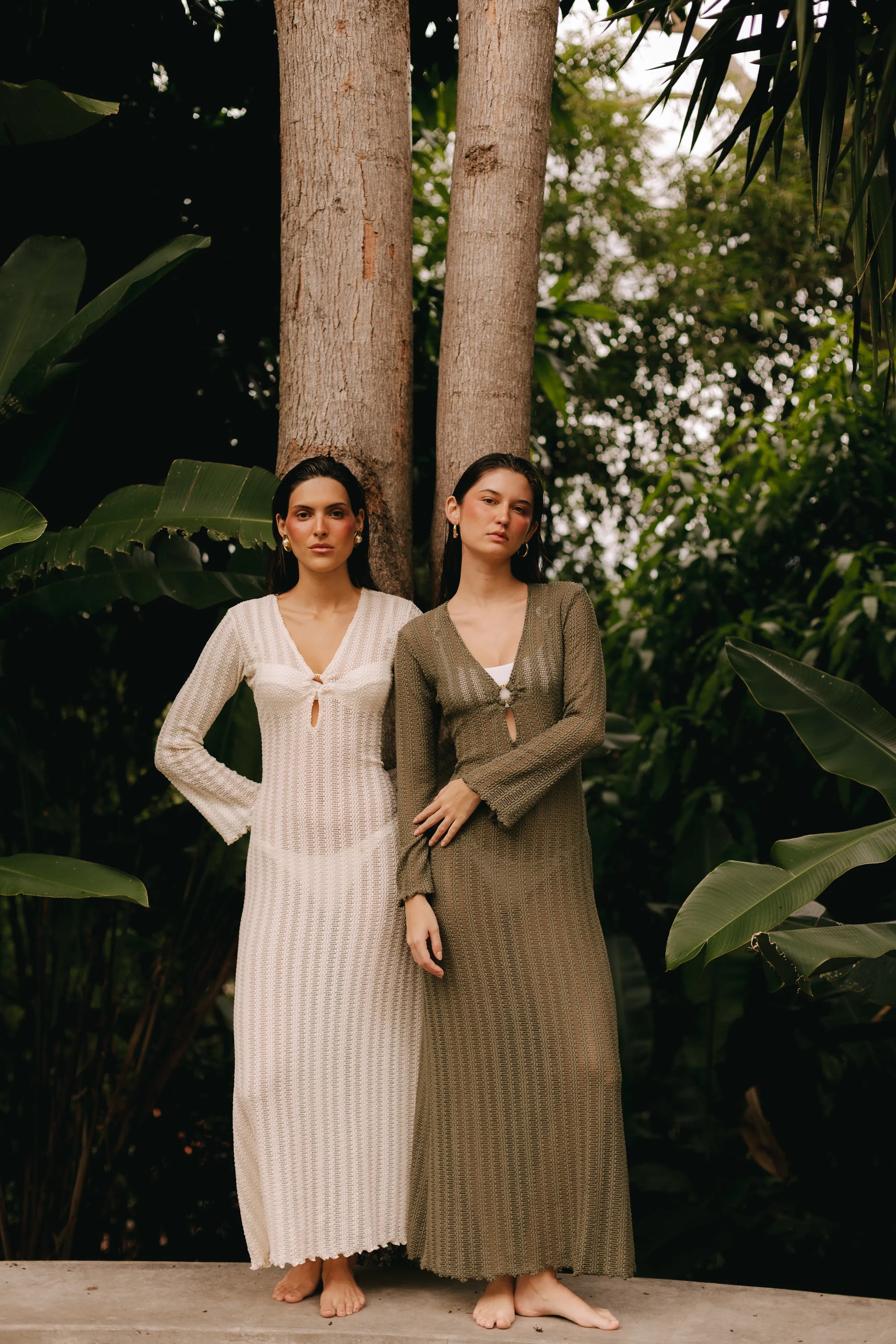 Vestido Largo Tejido-  mesh crochet