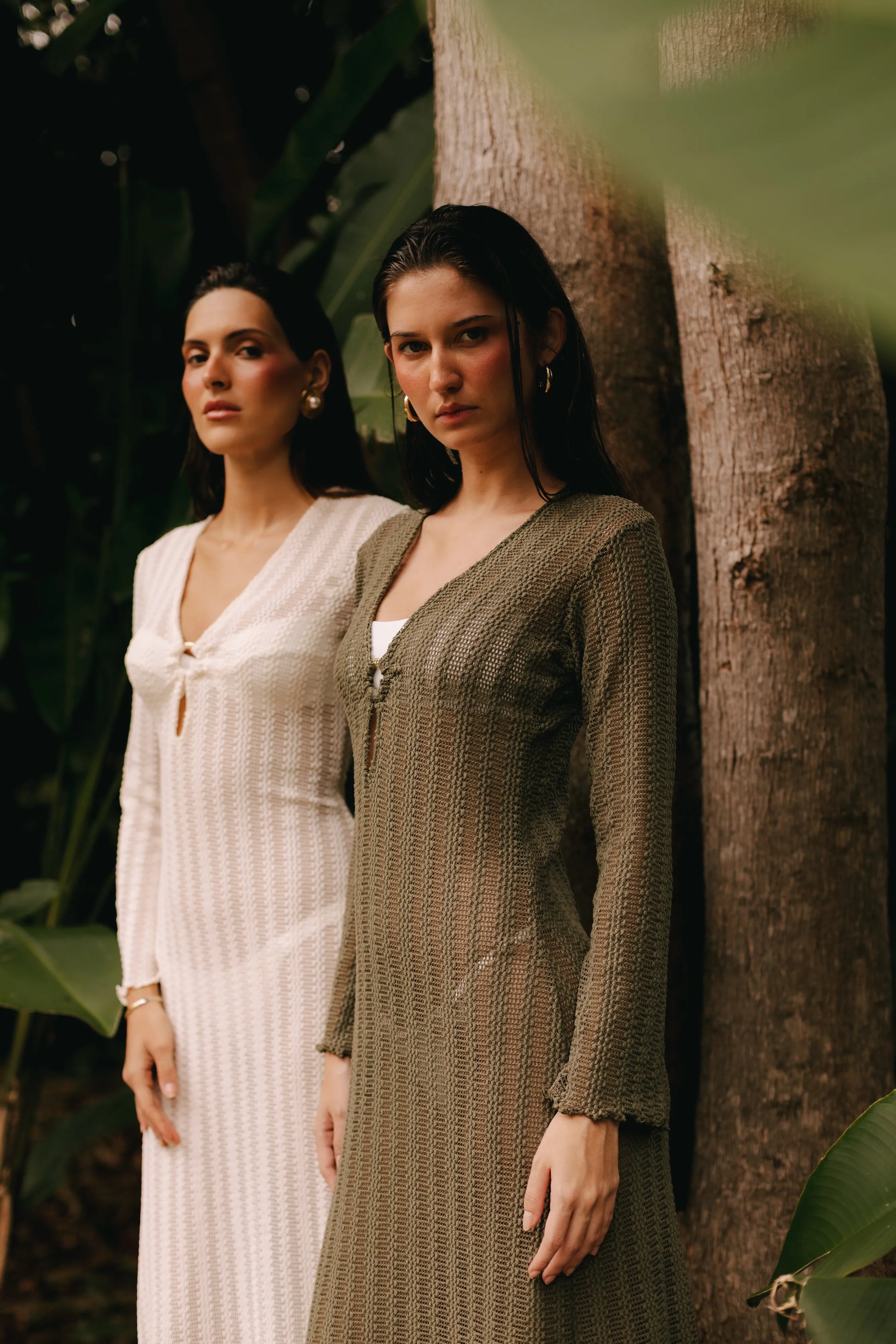 Vestido Largo Tejido-  mesh crochet