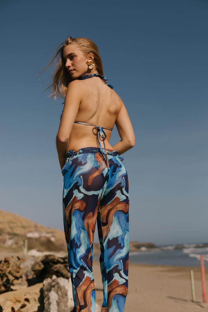 PANTALÓN ESTAMPADO ÍNDIGO