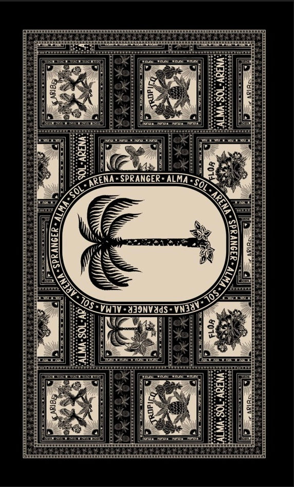 PAREO GRANDE NEGRO ESTAMPADO