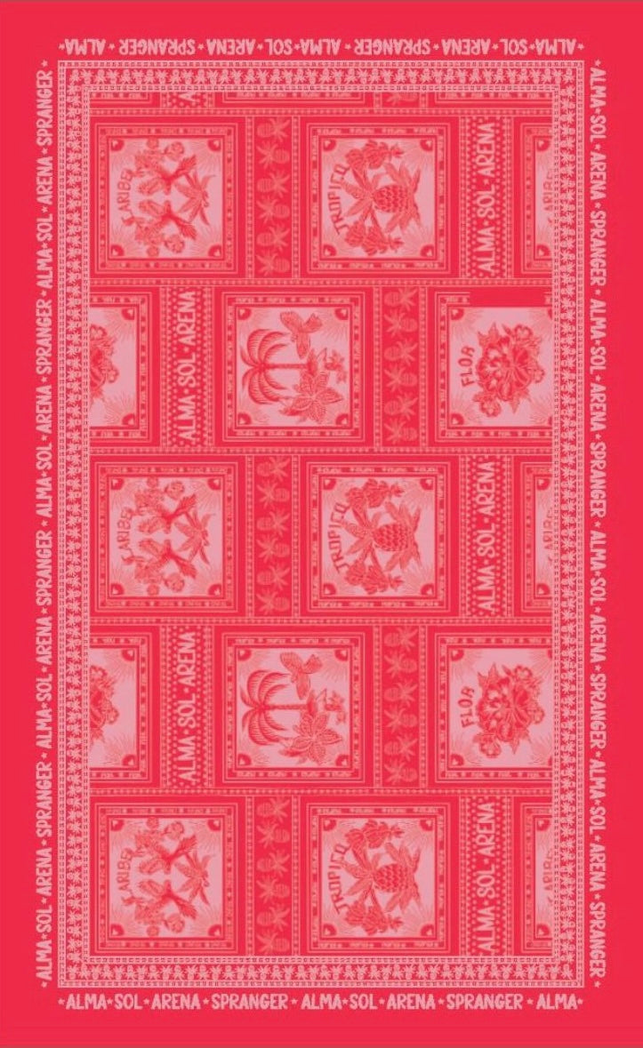 PAREO GRANDE ROJO ESTAMPADO