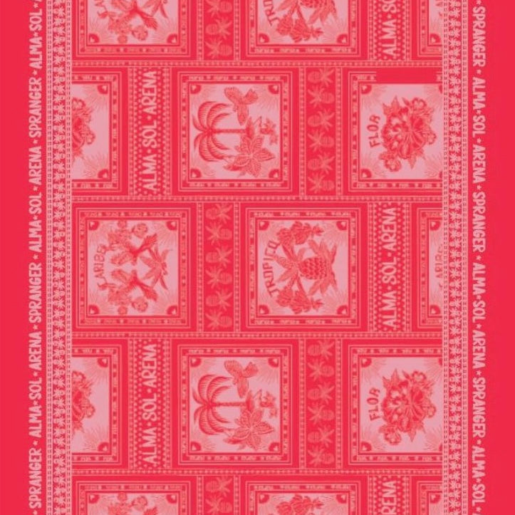 PAREO GRANDE ROJO ESTAMPADO